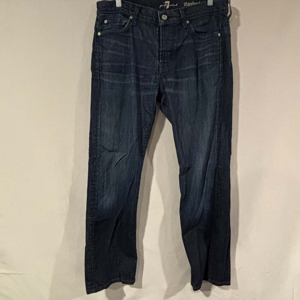 7 For All Mankind Men's Austyn Dark Wash Straight Leg Jeans